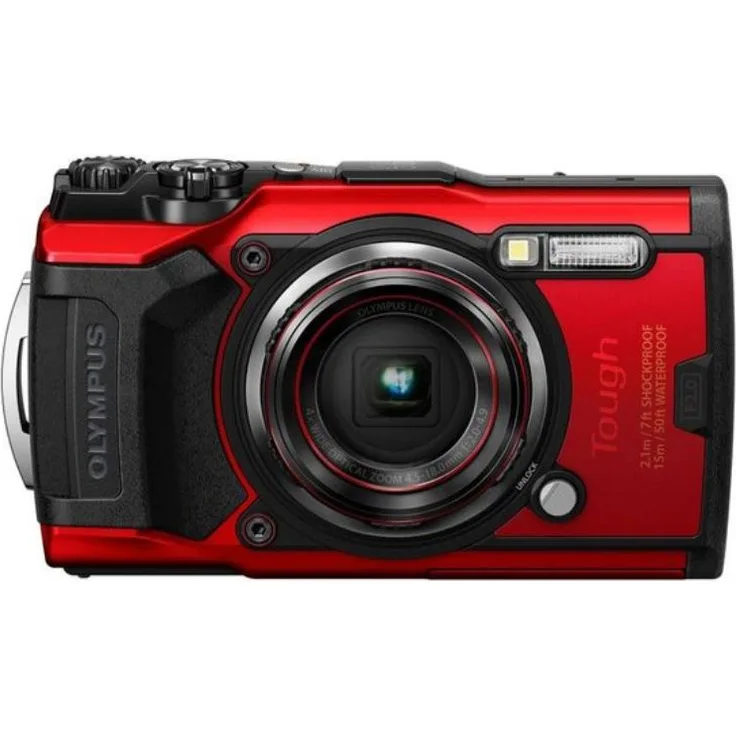 Olympus Tough TG-6 Actionkamera, 12 Megapixel Sensor, digitale Bildstabilisierung, 4x-Weitwinkel-Zoom, 4k-Video, 120fps, Wi-Fi, rot - Preisvergleich