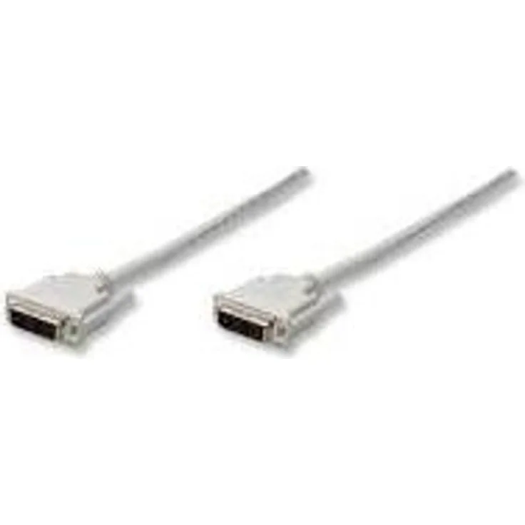 MANHATTAN DVI-D Monitorkabel DVI-D Stecker auf DVI-D Stecker (Single Link), Beige, 1,8 m (328821)