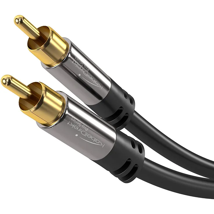 KabelDirekt - Cinch Subwoofer Kabel - 1m - (Koaxialkabel geeignet für Verstärker, Stereoanlangen, HiFi Anlagen & andere Geräte mit Cinch Anschluss, 1 Cinch zu 1 Cinch)