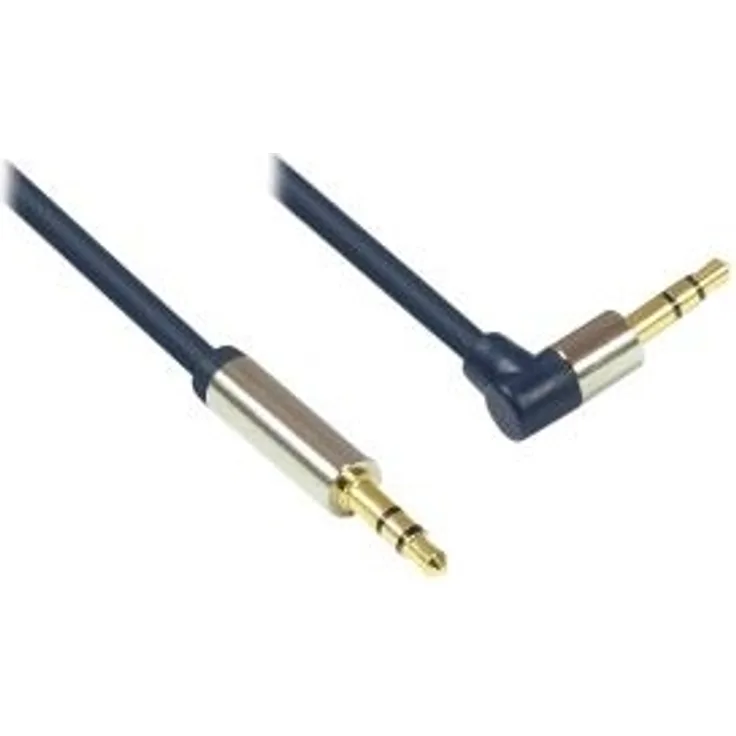 Good Connections GC-M0047 Audio Anschlusskabel High-Quality 3,5 mm Klinkenstecker auf 3,5 mm Klinkenstecker rechts abgewinkelt, OFC, Vollmetallgehäuse, 2m dunkel blau