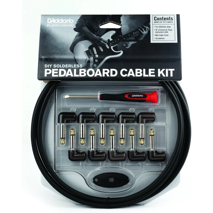 Planet Waves PW-GPKIT-10 Cable System, schwarz, 3m Kabel, 10 Stecker – Bild 1