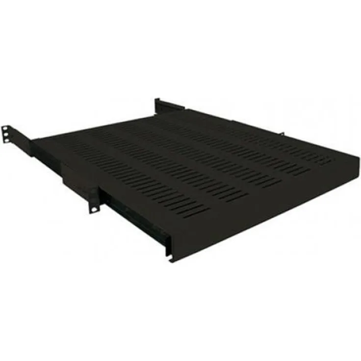 LogiLink SF1S85B - Ausziehbarer Fachboden (1 HE) für Stand-, Serverschränke mit 1000mm Tiefe, 35kg Tragkraft, Schwarz
