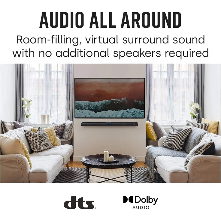 Polk Audio React 2.0 Soundbar mit Subwoofer, Dolby Atmos, Amazon Alexa, kabellos/kabelgebunden, geeignet für TV, schwarz  – Bild 4