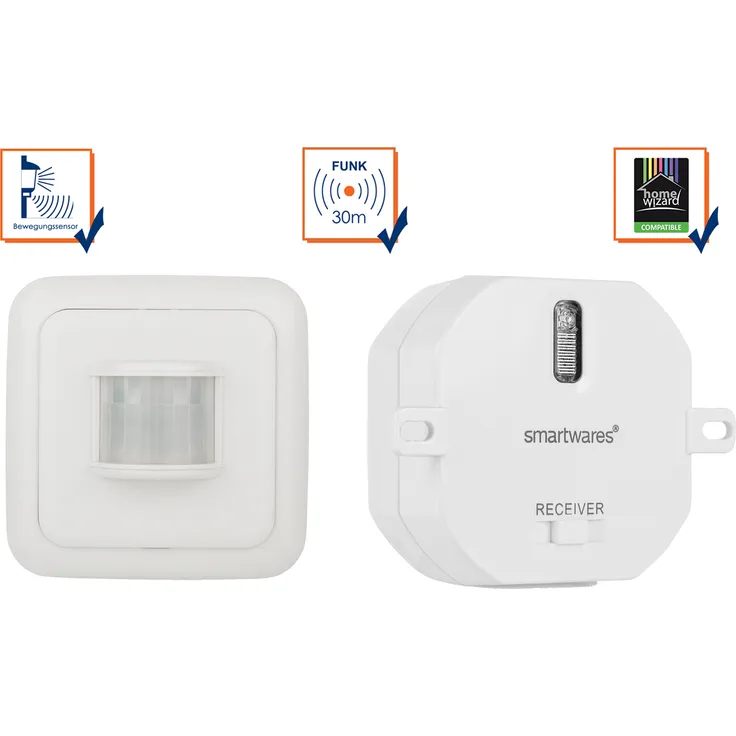 Smartwares SmartHome Funk-Schalterset mit Bewegungmelder + Mini-Einbauschalter bis 1000W