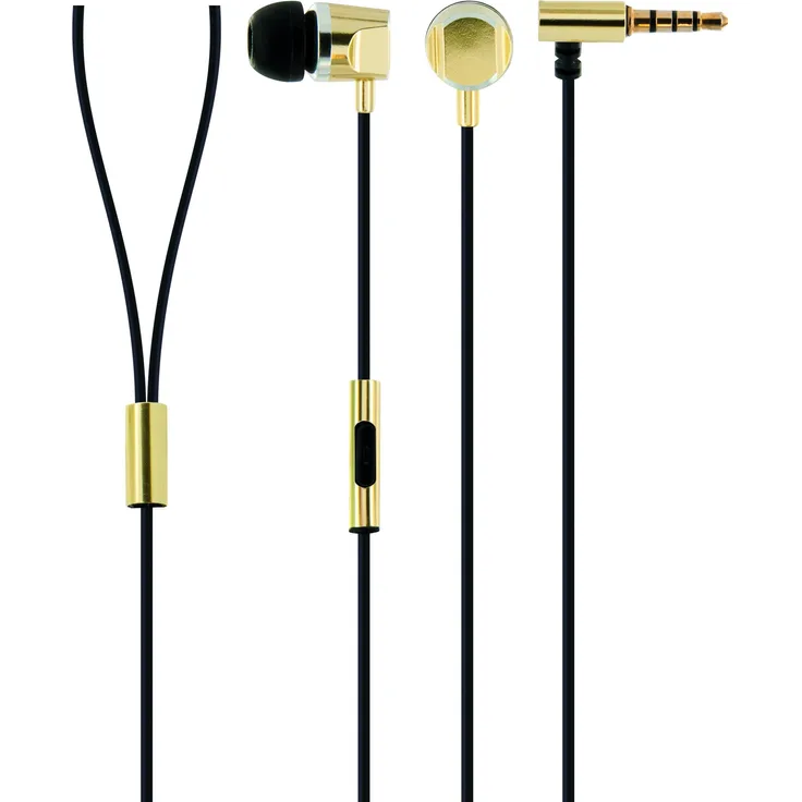 Schwaiger KH410G 531 In-Ear Kopfhörer (Slimkabel, Metallgehäuse) Gold