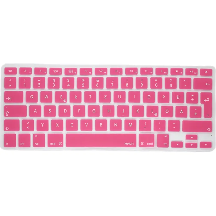 MiNGFi Deutsche Tastatur Silikon Schutz Abdeckung QWERTZ für MacBook Pro 13, 15, 17 Air 13 Zoll EU Keyboard Layout Silicone Cover - Pink