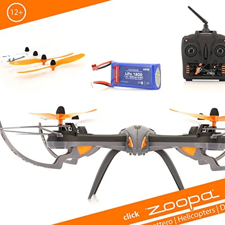 ACME - zoopa Q 600 mantis Quadro - genial für Draussen 2,4GHz | Licht zu schaltbar | 360° Flip | 3 Geschwindigkeiten | 150m Reichweite (ZQ0600)