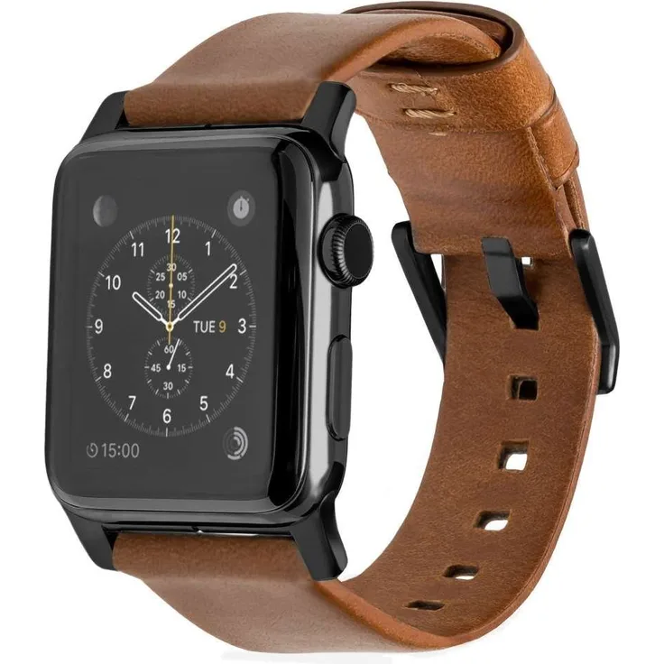 NOMAD Horween Modernes Lederband für Apple Watch 42 mm Braun