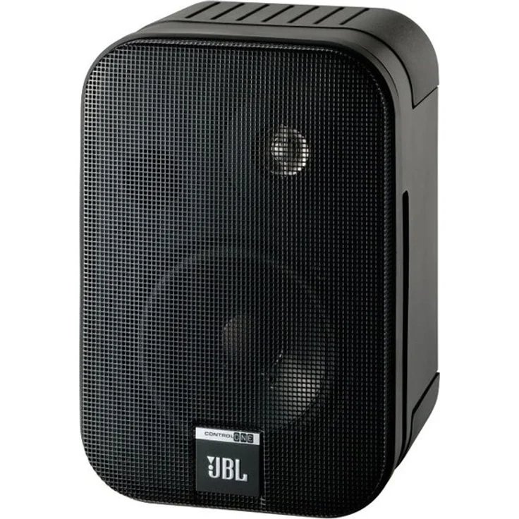 JBL Control One Robuster Kompakter Regallautsprecher Satellitenlautsprecher Studio-Monitor-Lautsprecher (1 Paar) schwarz Regallautsprecher - 50 Watt - schwarz – Bild 3