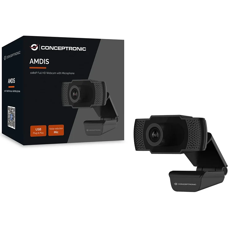 Conceptronic AMDIS01B - Web-Kamera - Farbe - 2 MP - 1920 x 1080 - 1080p - Audio - USB 2.0 - MJPEG, H.264, YUV – Bild 3
