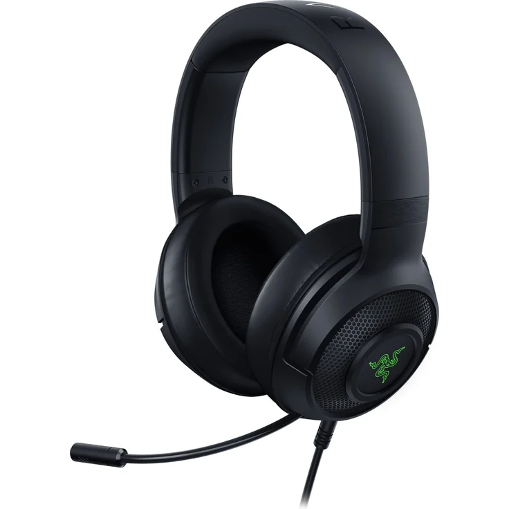 Razer Kraken X USB - Gaming Headset: Digitales Surround Sound Gaming-Headphones (7.1 Surround Sound, Flexibles Kardioid-Mikrofon, Ultra leicht) schwarz – Bild 1