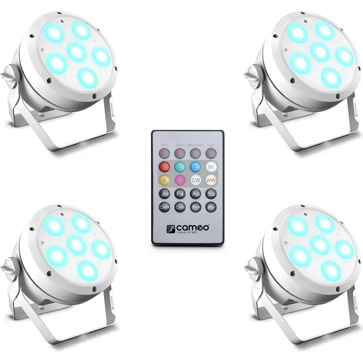 Cameo ROOT PAR 6 WH SET 1-4 x CLROOTPAR6WH inkl. IR-Fernbedienung