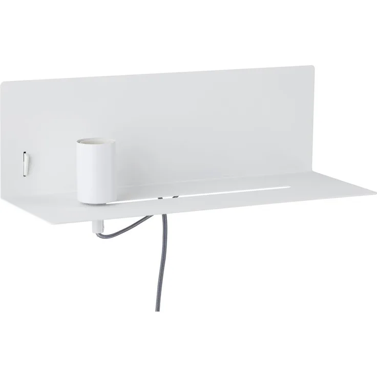 Paulmann 78915 Wandleuchte Devara mit Ablage max. 40 Watt Wand-Leselampe Weiß Leseleuchte Metall Wandlampe E27