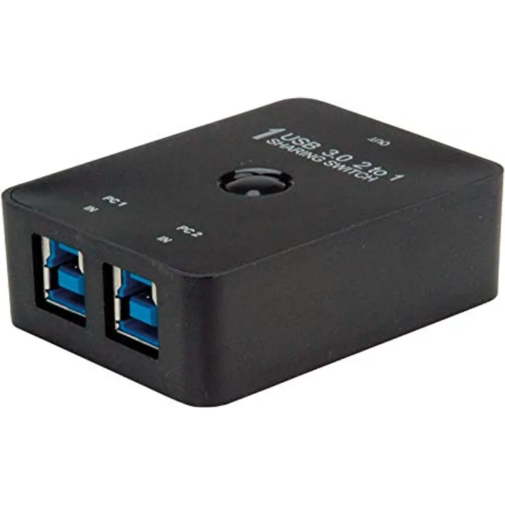 VALUE Manueller USB 3.2 Gen 1 Switch | 2 Ports | Manueller USB Sharing Switch, um von Zwei verschiedenen Computern auf EIN USB Gerät zugreifen zu können