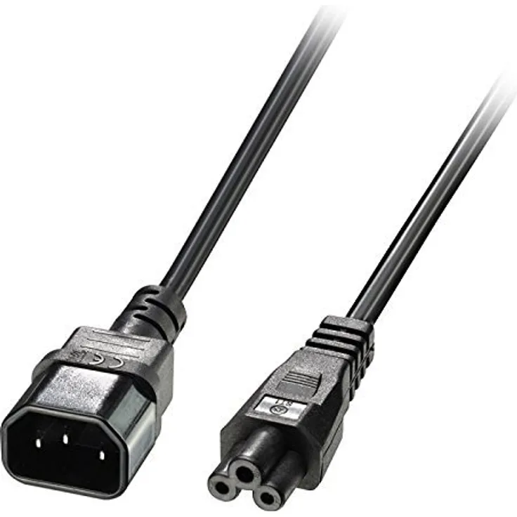 Lindy 30341 - Stromkabel (2 m, Male Connector-Female Connector, C14-Koppler, C5-Koppler, Schwarz)