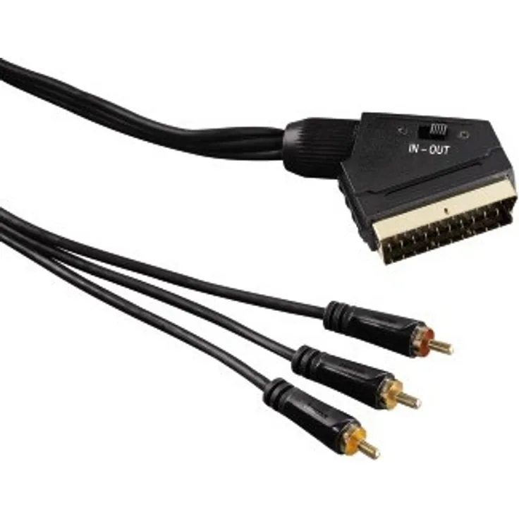 00122163 Video-Kabel Scart-Stecker - 3 Cinch-Stecker (Video/Stereo) 1,5 m (Schwarz)