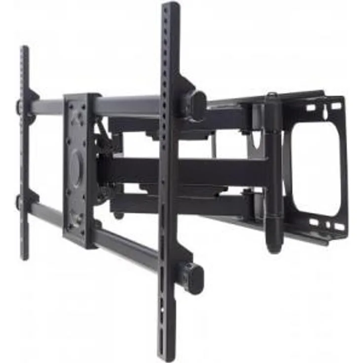 Manhattan 461290 Universal Wandhalterung für Großbildschirme neig- und schwenkbar ( Für Flachbildschirme und Curved Displays von 37'' bis 90'' ) bis zu 75 kg Hochbelastbare Stahlkonstruktion schwarz