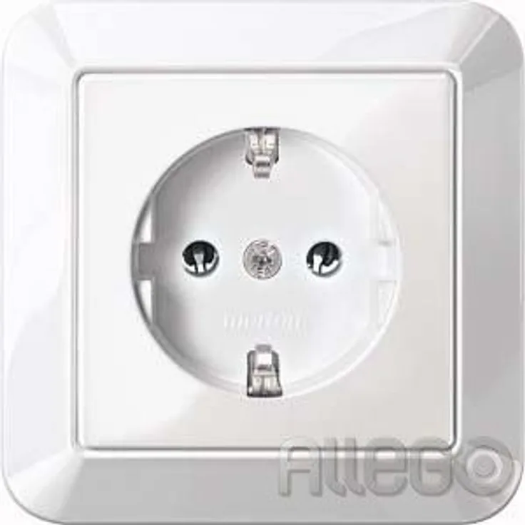 Merten SCHUKO-Steckdose pws/gl volle Abdeckplat MEG2301-1019