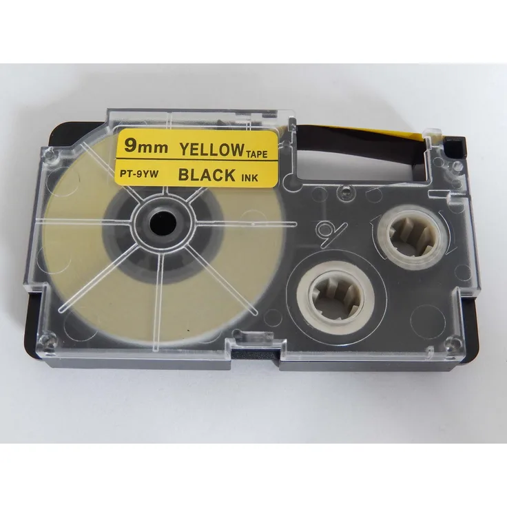 vhbw Kassette Patronen Schriftband 9mm für Casio CW-L300, KL-100E, KL-120, KL-1500, KL-200E, KL-300, KL-60, KL-7000, KL-70E wie XR-9YW, XR-9YW1.