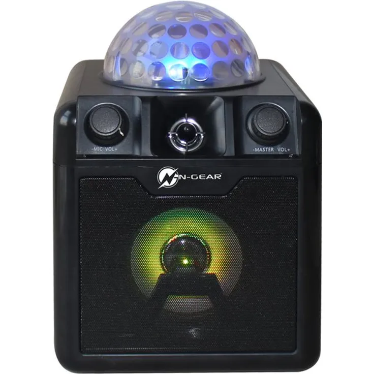 N-GEAR N-Gear DISCO410 Karaoke & Party Bluetooth Lautsprecher mit Discokugel, Lichteffekten & Mikrofon Bluetooth-Lautsprecher