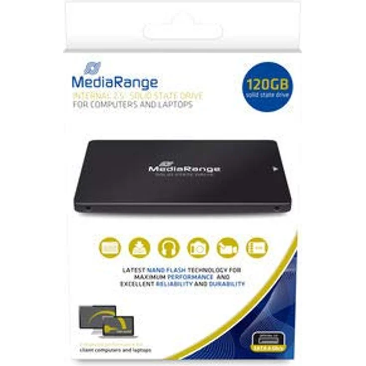 MediaRange MR1001 - Solid-State-Disk - 120 GB - intern - 2.5 Zoll (6.4 cm) - SATA 6Gb/s - Schwarz (MR1001) – Bild 1