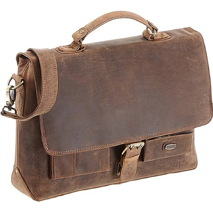 Harolds Antik Aktentasche mit Laptopfach 40 cm - natur
