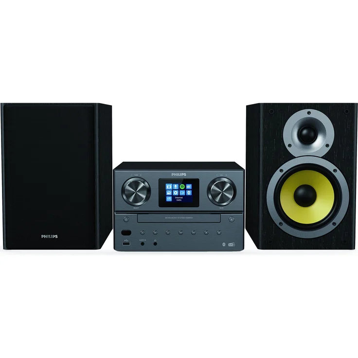 Philips TAM8905/10 Mini Stereoanlage mit Bluetooth und Internet Radio DAB+/UKW (USB, Spotify Connect, CD, MP3-CD, 100 W, Bassreflex-Lautsprechersystem, Digitale Sound Kontrolle) - 2020/2021 Modell – Bild 1