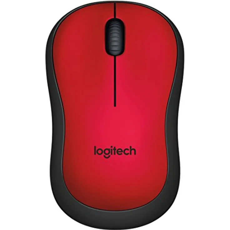 Logitech M220 Silent Kabellose Maus, 2.4 GHz Verbindung via Nano-USB-Empfänger, 1000 DPI Sensor, Quiet-Mark Zertifiziert, 18-Monate Akkulaufzeit, Für Links- und Rechtshänder, PC-Mac - rot