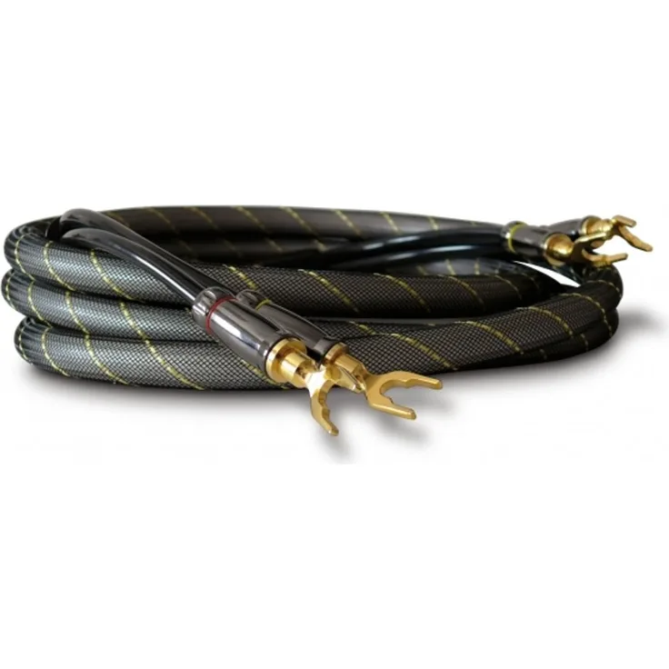 Dynavox High-End Lautspecherkabel, Paar, Flexibles Kabel mit hochwertigen Bananensteckern, konfektioniert, Farbe schwarz, Länge 5m