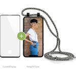 HangOn Case + CURVEDDISPLAY SET Handykette Schutzhülle HandyTasche Schutzglas Schwarz, Galaxy S10 Plus
