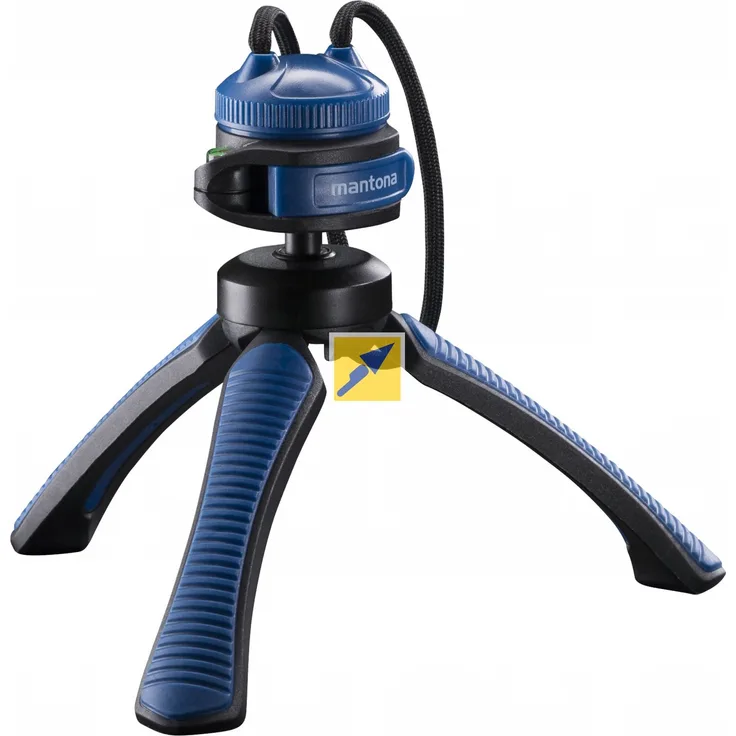 Mantona kaleido Gaia leichtes Mini Tisch und Handstativ (geeignet für Spiegelreflex, Digitalkameras und Camcorder) ocean blue