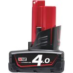 Milwaukee 4932430065 M12B4 Li-Ionen Akku 12V 4,0Ah, 12 V, Multi, 4.0Ah