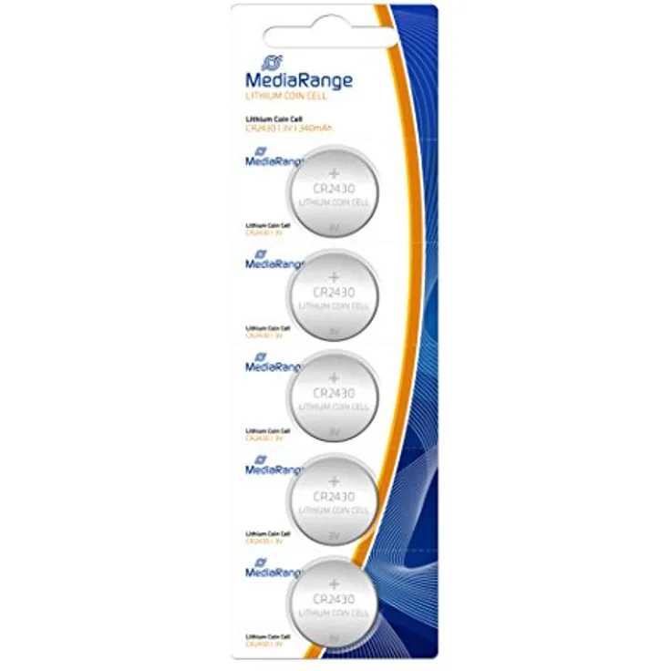 MediaRange Lithium Knopfzellen, CR2430|3V, 5er Pack