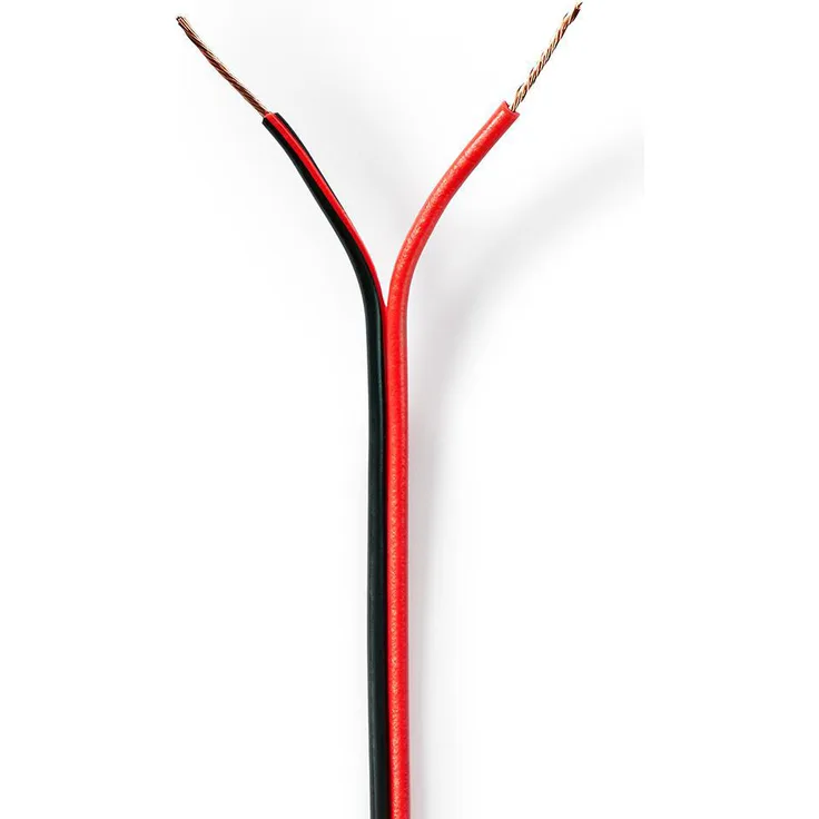 Nedis Lautsprecherkabel, 2x 0,50 mm², 100 m, Wrap, Schwarz/Rot