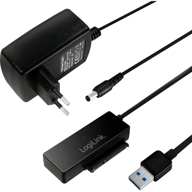 LogiLink AU0050 USB 3.0 auf SATA 3G-6G Adapter mit an-aus Schalter Schwarz