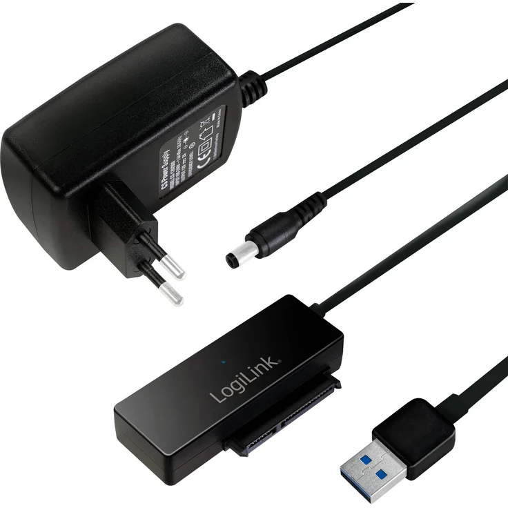LogiLink AU0050 USB 3.0 auf SATA 3G-6G Adapter mit an-aus Schalter Schwarz