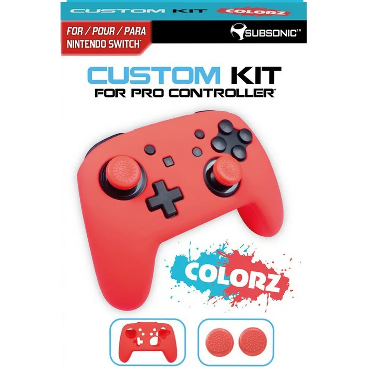 Subsonic SA5489-2 Silikon Schutzhülle für Nintendo Switch Pro Controller rot