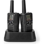 Nedis Walkie-Talkie, Reichweite 10 km, 8 Kanäle, VOX, Ladestation, 2 Stück, Schwarz