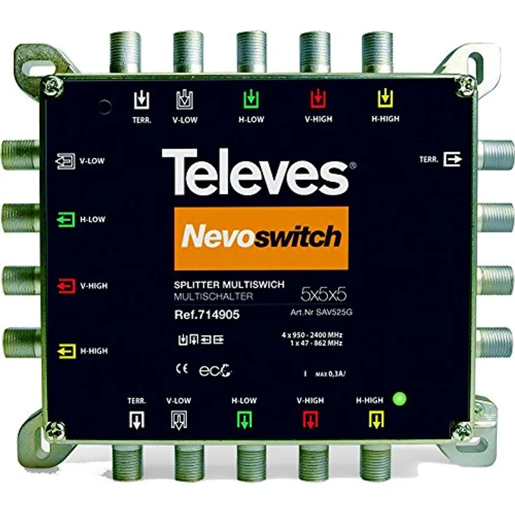 Televes – nevoswitch repart. 5 x 5 x 5 4-Zentralscheibe