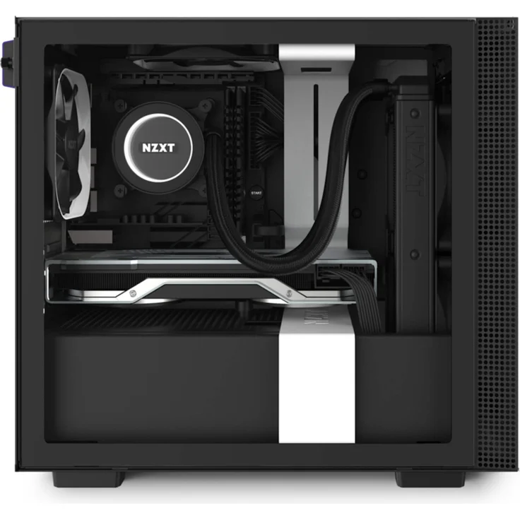 NZXT H210 - Mini-ITX-Gehäuse für Gaming-PCs - Front USB-C Port - Tempered Glass-Seitenfenster - managementsystem - Für Wasserkühlung nutzbar - Weiß-Schwarz – Bild 5