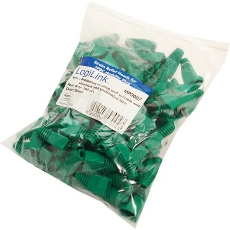 2direct LogiLink Knickschutz Hülle für Modularstecker (RJ45), Grün, 100 stück