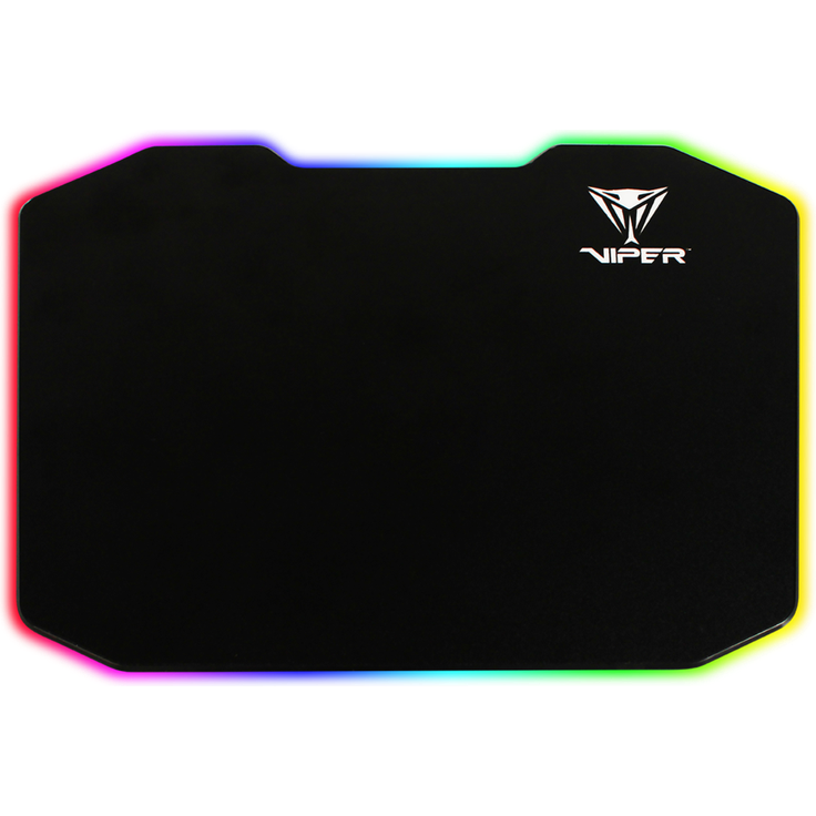 Patriot Memory Viper Schwarz Spiel- - Mauspads (Schwarz, Einfarbig, Polymer, Kautschuk, LED-Hintergrundbeleuchtung, Anti-Rutsch-Basis, Spiel-Mauspads)