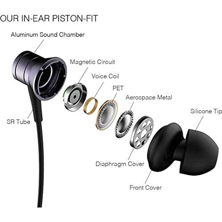 Headset Piston FIT E1009 In-Ear Kopfhörer, mit Mikrofon, schwarz – Bild 4