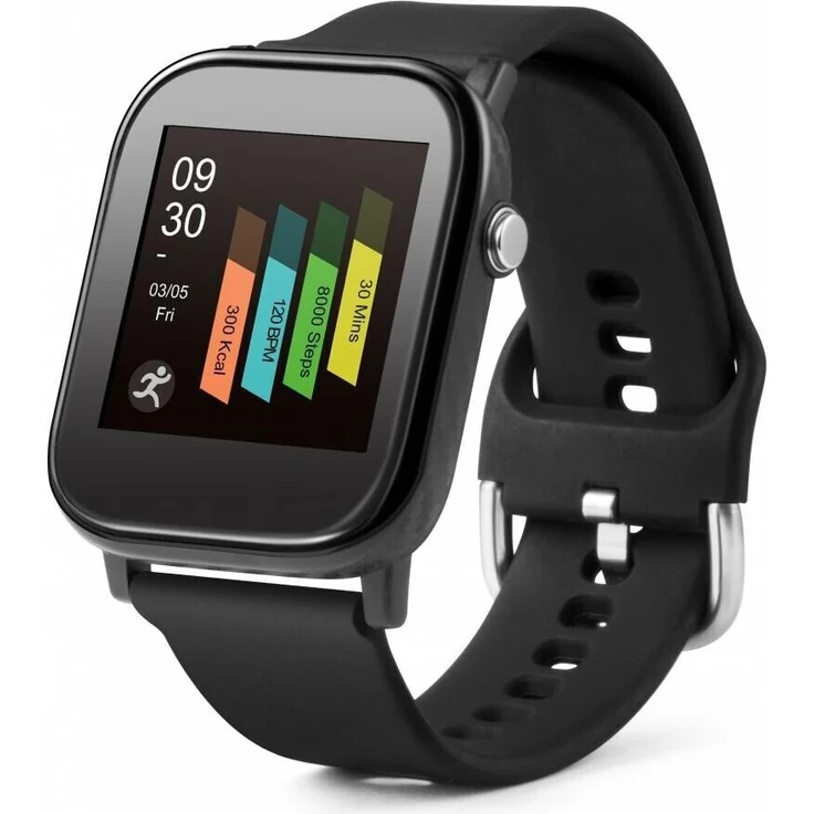 Technaxx TX-SW6HR Smartwatch Unisex, 44mm, Silikonarmband, Schwarz – Bild 1