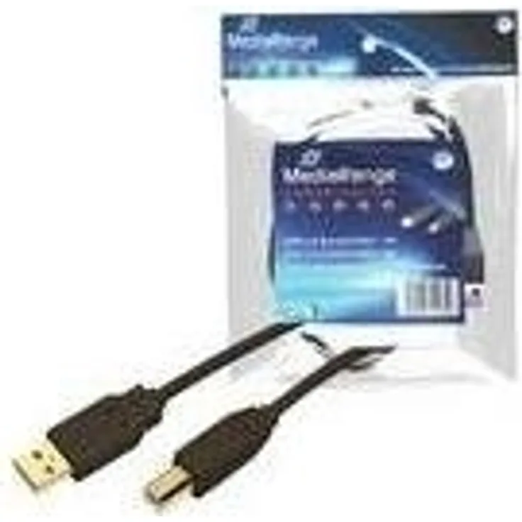 MediaRange Printer Cable - USB-Kabel - USB Typ A, 4-polig (M) - USB Typ B, 4-polig (M) - 3,0m (USB / USB2.0) - Schwarz (MRCS103)