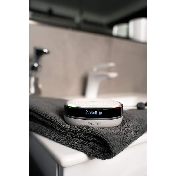 Pure StreamR Splash Outdoor Bluetooth-Lautsprecher mit Mikrofon, Digitalradio, Radio, DSP, Display, wasserdicht, grau – Bild 7