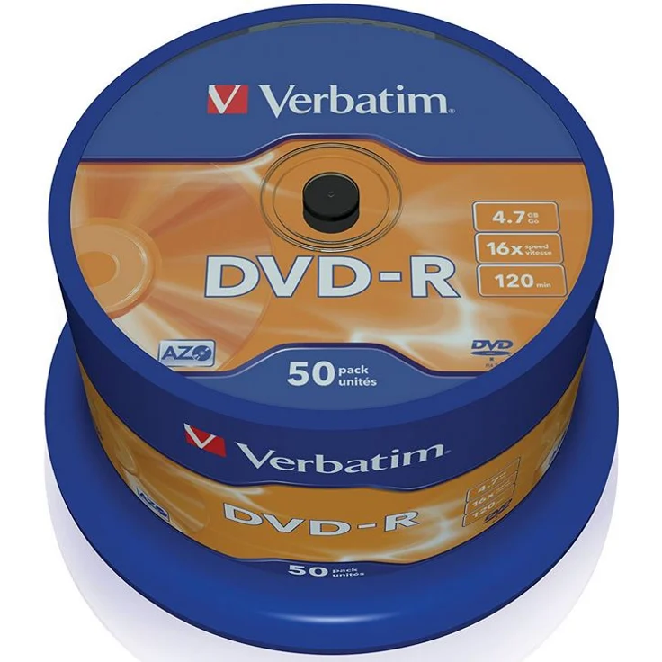 Verbatim 43788''DVD-R 4,7GB 16x 50er Wrap Spindel Silber - Preisvergleich – Bild 1