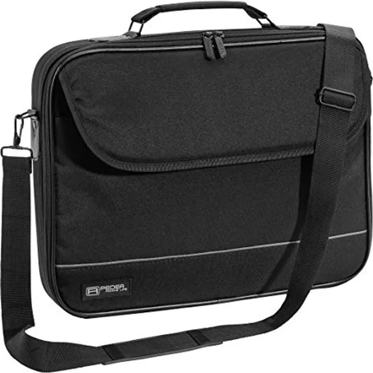PEDEA Laptoptasche Fair Laptop-Tasche bis 14,1 Zoll (35,8cm) Umhängetasche mit Schultergurt, Schwarz