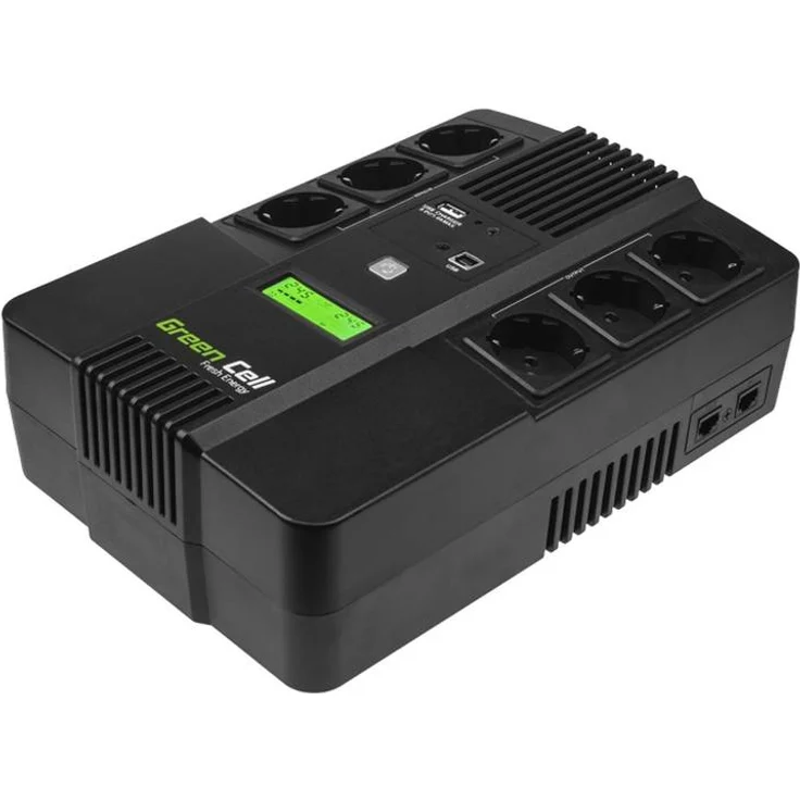 GREEN LL UPS-USV AiO (800VA-480W, 6x Schuko, AVR, LCD) – Bild 1
