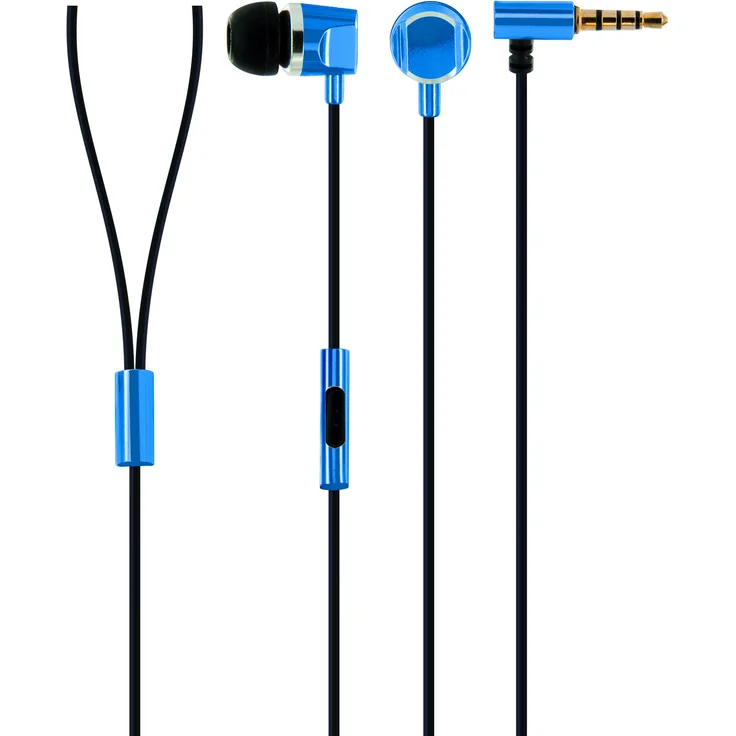 Schwaiger KH410B 531 In-Ear Kopfhörer (Slimkabel, Metallgehäuse) blau